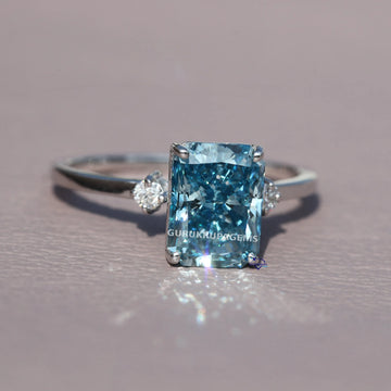 Personalized Radiant Cut Engagement Solitaire Ring For Women IN 14 KT lab grown diamond Gurukrupa-Gems