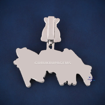 Personalized custom letter two tone hiphop vvs d color diamond pendant - Gurukrupa-Gems