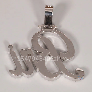 Personalized letter pendant meticulously crafted in 14kt white gold and adorned with lab-grown diamonds