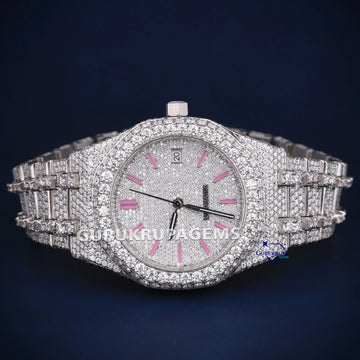 Pink dial 36 mm womens diamond watch collection Gurukrupa-Gems