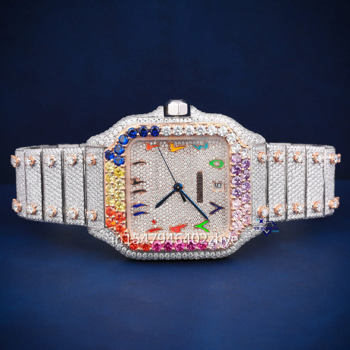Popular diamond watch of 2024 rainbow dials and VVS clarity diamonds