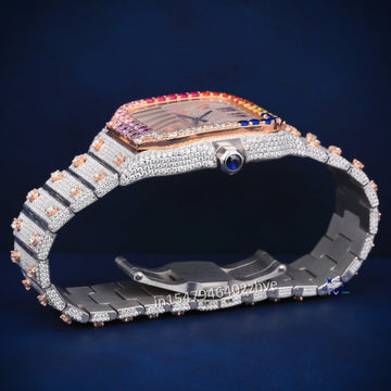 Popular diamond watch of 2024 rainbow dials and VVS clarity diamonds-Gurukrupa-Gems