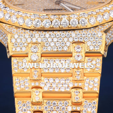 Premium Rose Plated Iced Out Diamond Watch with Full VVS Shine and Luxury Hip Hop Style Gurukrupa-Gems