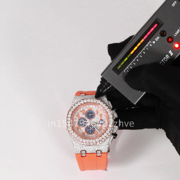 Revitalize your style with hip hop diamond watch with a sleek rubber belt