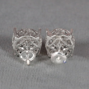 Rich 14 kt Gold round Brilliant cut Diamond earring Unmatched Glamour for Every Occasion Gurukrupa-Gems