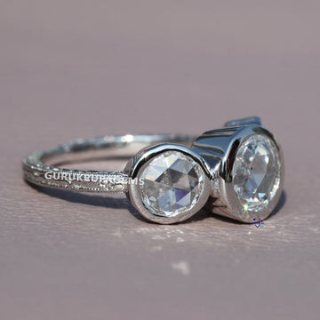 Rose Cut Lab Grown Solitaire Ring For Women With Luxury Fashion Gurukrupa-Gems
