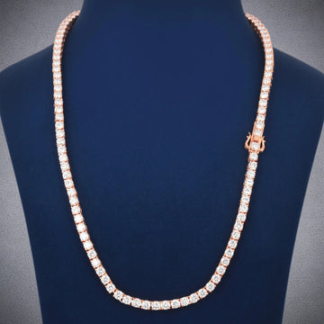 Luxury Custom 24 inch 4.5 mm Tennis Necklace Iced Out with Gold Plating Gurukrupa-Gems