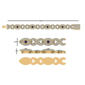 Rose Gold Infinity Bracelet Fully Iced Out with Baguette and Round Cut Diamonds for Hip Hop Gurukrupa-Gems