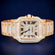 Rose Silver Moissanite Stainless Steel Iced Out Roman Numeral Dial Watch for Unisex Gurukrupa-Gems
