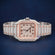 Rose and white gold stainless steel diamond watch Gurukrupa-Gems
