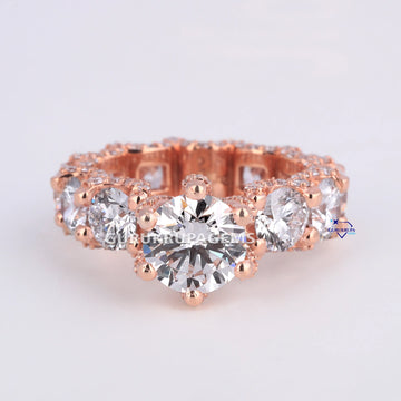 Rose gold 14kt lab grown diamond solitaire ring for men or women in vvs clarity round cut diamonds Gurukrupa-Gems