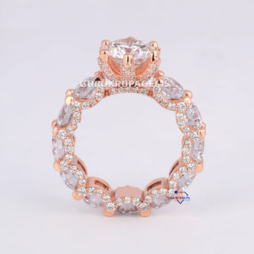 Rose gold 14kt lab grown diamond solitaire ring for men or women in vvs clarity round cut diamonds Gurukrupa-Gems
