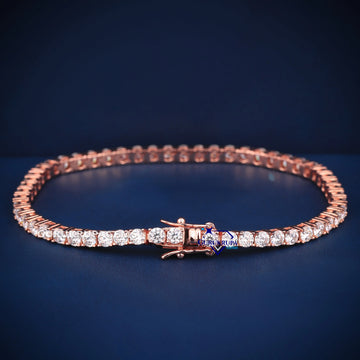 Rose gold VVS diamond 3 mm 7 inch tennis bracelet Gurukrupa-Gems