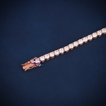 Rose gold VVS diamond 3 mm 7 inch tennis bracelet Gurukrupa-Gems
