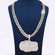 Round And Baguette Cut Diamond Pendant With Small Round Diamond Chain In 14KT White Gold Gurukrupa-Gems