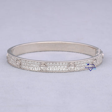 Round cut hip hop love bracelets for men with vvs clarity diamonds Gurukrupa-Gems