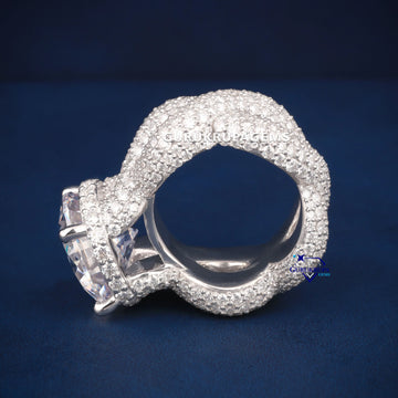Round cut hip hop solitaire inspired diamond ring Gurukrupa-Gems