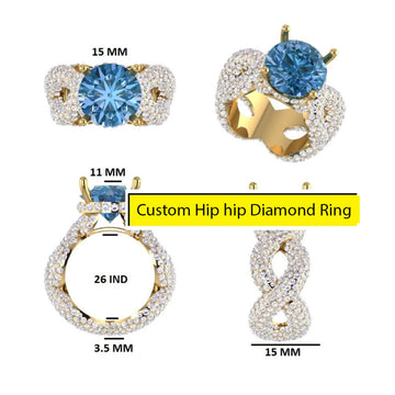 Round cut hip hop solitaire inspired diamond ring (Copy) Gurukrupa-Gems