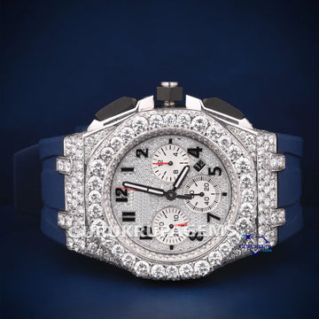 Rubber belt chronograph dial VVS pass tester diamond watch Gurukrupa-Gems
