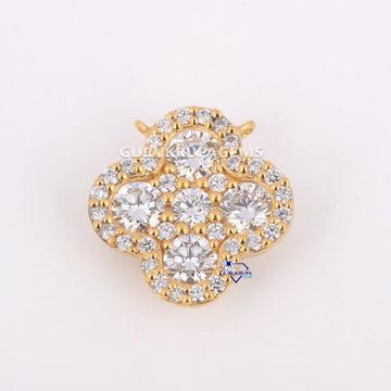 Simple casual wear round cut small size diamond pendant vvs clarity - Gurukrupa-Gems