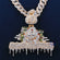 Small Round Cut Lab Diamond Custom Design Pendant With Chain In 14KT Gold Gurukrupa-Gems