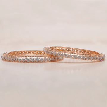 Sparkling Bangles to Adorn Your Wrist with 14 kt gold lab grown diamond bangles with vvs clarity diamonds Gurukrupa-Gems