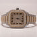 Special design for men this moissanite diamond watch has a square dial bezel setting and Roman numerals