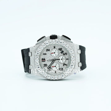 Step up your style with a trendy men's hip-hop moissanite watch