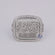 Stunning fine jewelry custom hip hop ring crafted in 14kt white gold with labgrown diamonds Gurukrupa-Gems