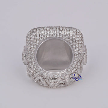 Stunning fine jewelry custom hip hop ring crafted in 14kt white gold with labgrown diamonds Gurukrupa-Gems