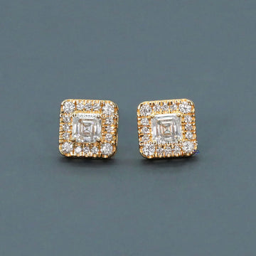 Stylish 14 KT Yellow Gold With Lab Diamond Earrings For Women with VVS clarity Diamonds Gurukrupa-Gems