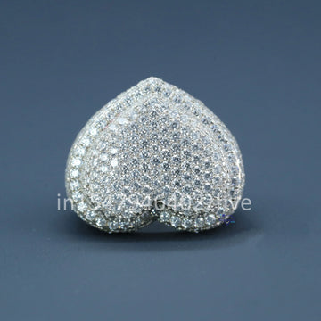 Stylish 14 kt White Gold lab created Diamond Hip Hop Ring adding a stylish touch to any outfit with enhanced vvs clarity