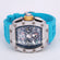 Stylishly crafted this sky blue rubber belt watch stainless steel with vvs clarity lab grown diamonds Gurukrupa-Gems