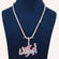 Tennis Chain With Personalized Arabic Letter Diamond Pendant In 14KT Gold Gurukrupa-Gems