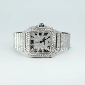 This Swiss-made fully iced out moissanite diamond watch is exceptionally attractive and captivating