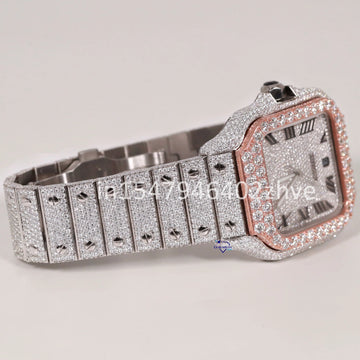 This watch is crafted with flawless moissanite diamonds and features Roman numerals-Gurukrupa-Gems