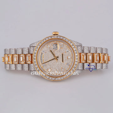 Timeless elegance with our newly crafted with moissanite diamonds in stainless steel hiphop unisex diamond watch Gurukrupa-Gems