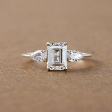 Trending solitaire diamond engagement ring for women with 14 kt lab grown diamond ring