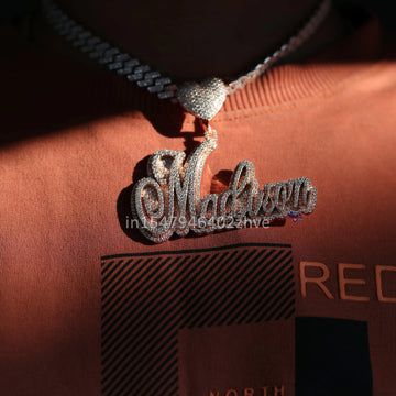 Trendy mens lab grown hip hop diamond chain pendant in 14 kt white gold with round cut diamonds Gurukrupa-Gems