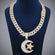Two Tone 14KT Gold Custom Hand Made Design Lab Diamond Mens Gold Chain With Pendant Gurukrupa-Gems