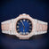 Two Tone Rose & Silver Fully Iced Out Diamond Watch with Roman Dial VVS Clarity Gurukrupa-Gems