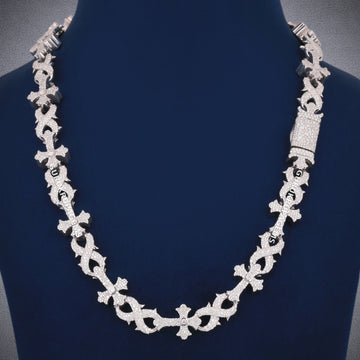 Two Tone Diamond Cuban Link Chain Necklace 22 Inch 15mm Iced Out for Mens and Womens Gurukrupa-Gems