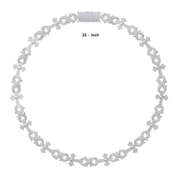 Two Tone Diamond Cuban Link Chain Necklace 22 Inch 15mm Iced Out for Mens and Womens Gurukrupa-Gems