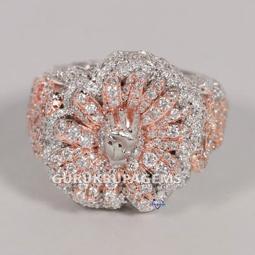 Two Tone Hip Hop Diamond Ring For Birthday Gift Luxury Diamond Ring For Party Wear Gurukrupa-Gems