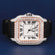 Two Tone Rose & Silver Fully Iced Out Diamond Watch with Roman Dial VVS Clarity Gurukrupa-Gems