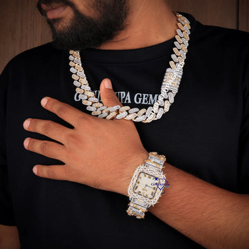 Two Tone Trending Thorny Watch and Cuban Chain Gurukrupa-Gems