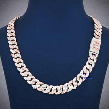 Two tone 22 inch 14mm miami cuban diamond chain Gurukrupa-Gems