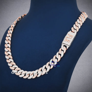 Two tone 22 inch 14mm miami cuban diamond chain Gurukrupa-Gems
