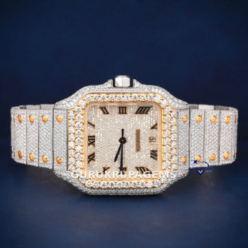 Two tone roman dials buss down pass tester diamond watch Gurukrupa-Gems
