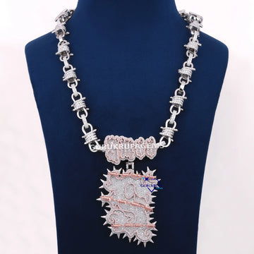 Unique Design Custom Made Diamond Chain With Pendant Gurukrupa-Gems